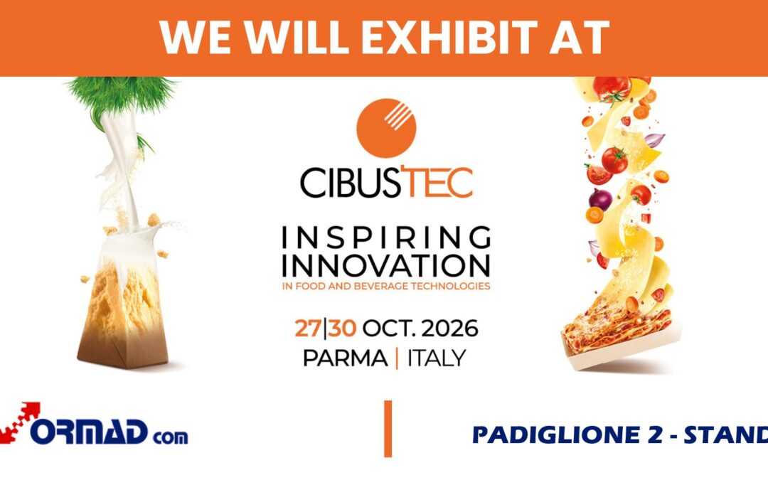 Ormad Com al Cibus Tec 2026, Parma 27-30 ottobre, Padiglione 2 Stand G068